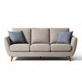 Fabric sofa with cushions for living room 210 x 90 x 80cm in light grey