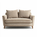 Fabric loveseat sofa with plush cushions in beige 185 x 90 x 85cm