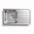 Stainless steel kitchen sink with side drainboard 78 x 43 x 22cm