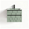 Wall-mounted bathroom vanity cabinet with two drawers in green finish 70 x 50 x 40cm