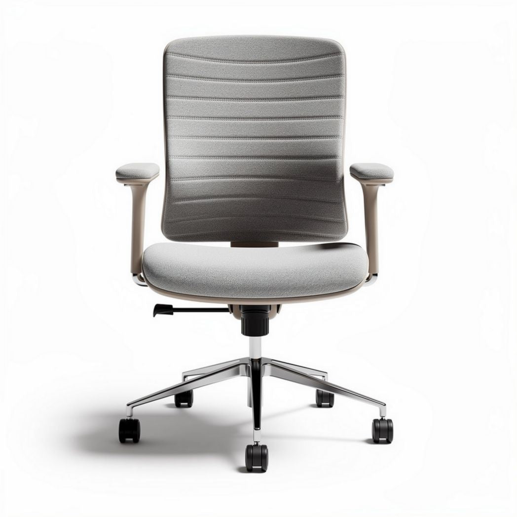 Ergonomic office chair with adjustable height and breathable gray fabric 60 x 60 x 120cm
