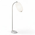 Marble base floor lamp with a curved white shade and metallic frame 150 x 40 x 40cm