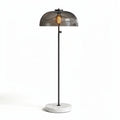 Black metal floor lamp with marble base and decorative shade 40 x 40 x 150cm
