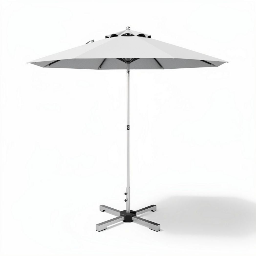 Cantilever patio umbrella 300 x 300 x 250cm aluminum frame with gray canopy