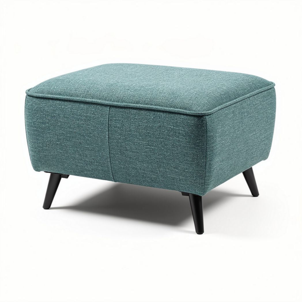 Fabric ottoman with legs in teal color 60 x 60 x 40cm for living room use