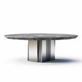 Round dining table with marble top and stainless steel base 140 x 140 x 75cm